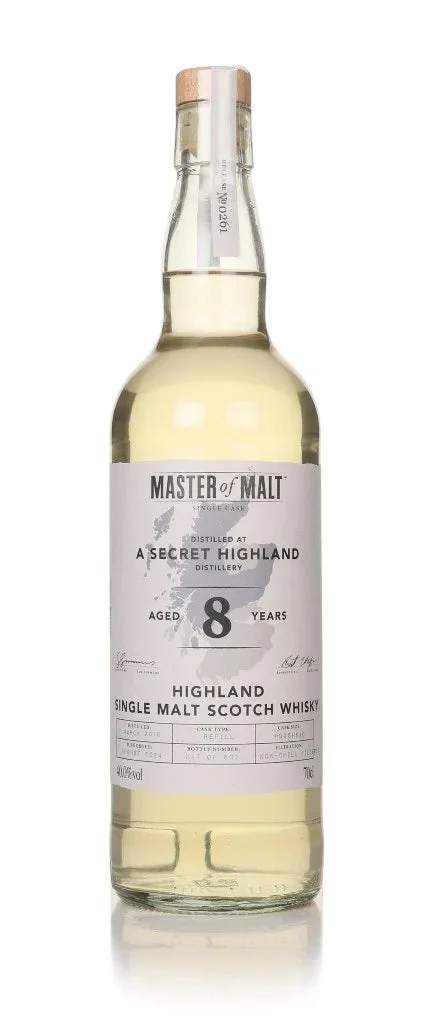 A Secret Highland Distillery 8 Year Old 2016 Single Cask Single Malt Scotch Whisky | 700ML - Whiskey