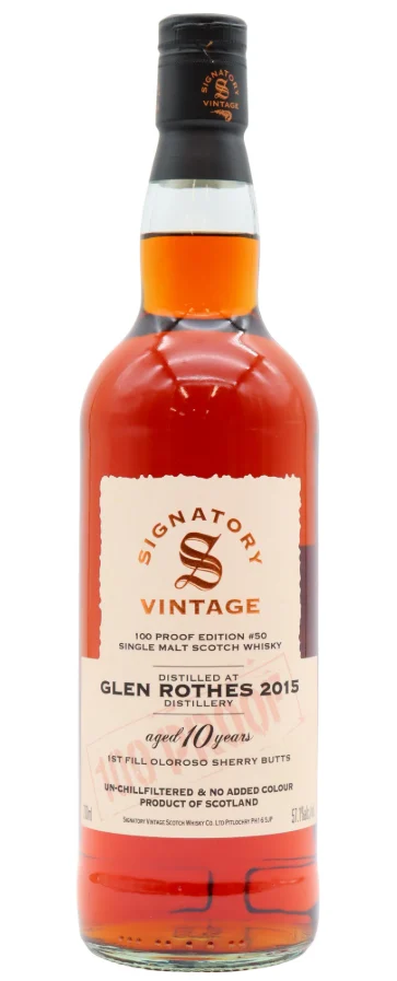 Glenrothes Signatory Vintage 100 Proof - Batch #50 10 Year Old · 2015 Vintage Single Malt Scotch Whisky | 700ML
