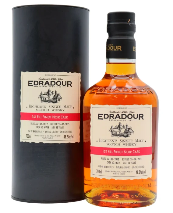 Edradour St. Michael Eppan Pinot Noir Cask Finish 13 Year Old · 2012 Vintage Single Malt Scotch Whisky | 700ML - Whiskey