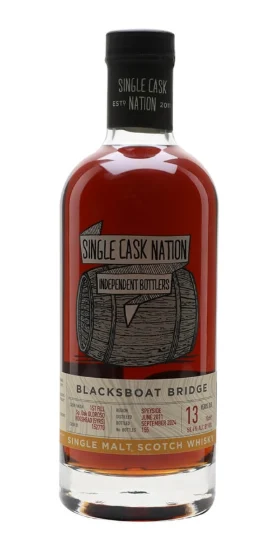 Single Cask Nation Blackboat Bridge Speyside 13 Year Old Single Malt Scotch Whisky - Whiskey