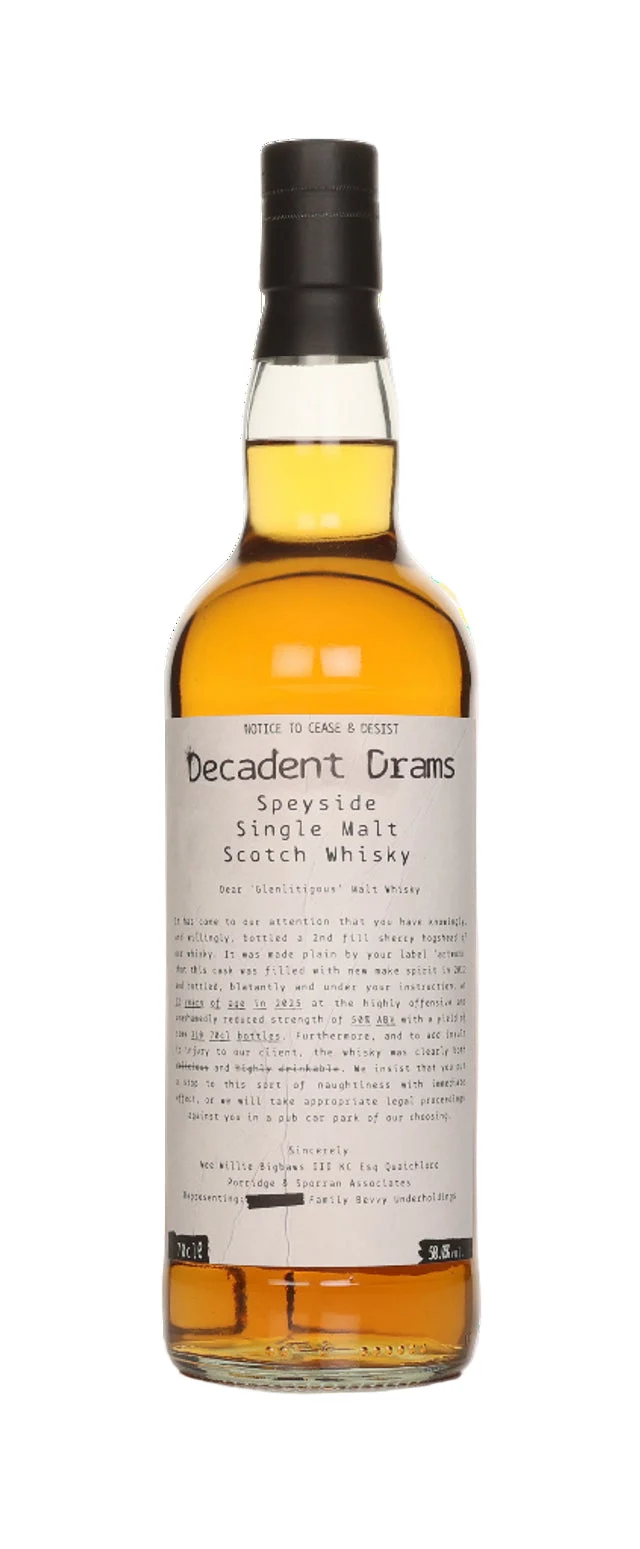 Glenlitigious 12 Year Old 2012 - Decadent Drams (Decadent Drinks) Single Malt Scotch Whisky | 700ML