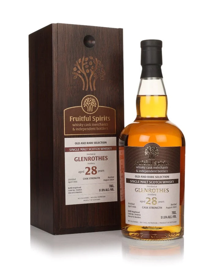 Glenrothes 28 Year Old 1996 Cask #704845 Old and Rare Selection (Fruitful Spirits) Single Malt Scotch Whisky | 700ML - Whiskey