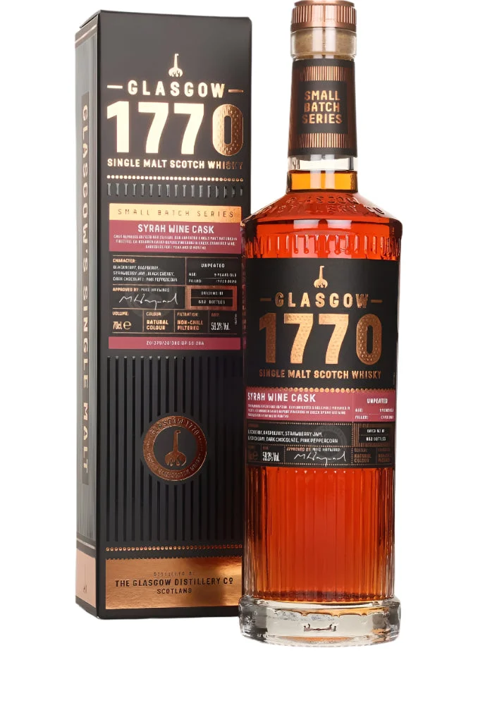 Glasgow 1770 Syrah Wine Cask Finish (Unpeated) Single Malt Scotch Whisky | 700ML - Whiskey