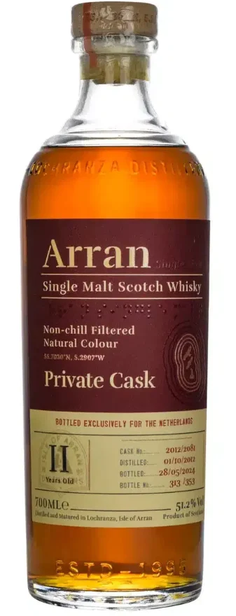Arran 11 Year Old Private Cask 2012 Cask #2081 Single Malt Scotch Whisky | 700ML - Whiskey
