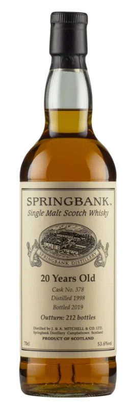 Springbank 20 Year Old 1998 Private Cask #378 Single Malt Scotch Whisky | 700ML - Whiskey