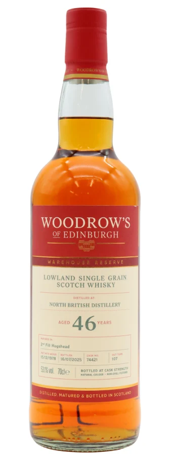 North British Woodrow's Of Edinburgh - Single Cask #74421 46 Year Old · 1978 Vintage Single Grain Scotch Whisky | 700ML