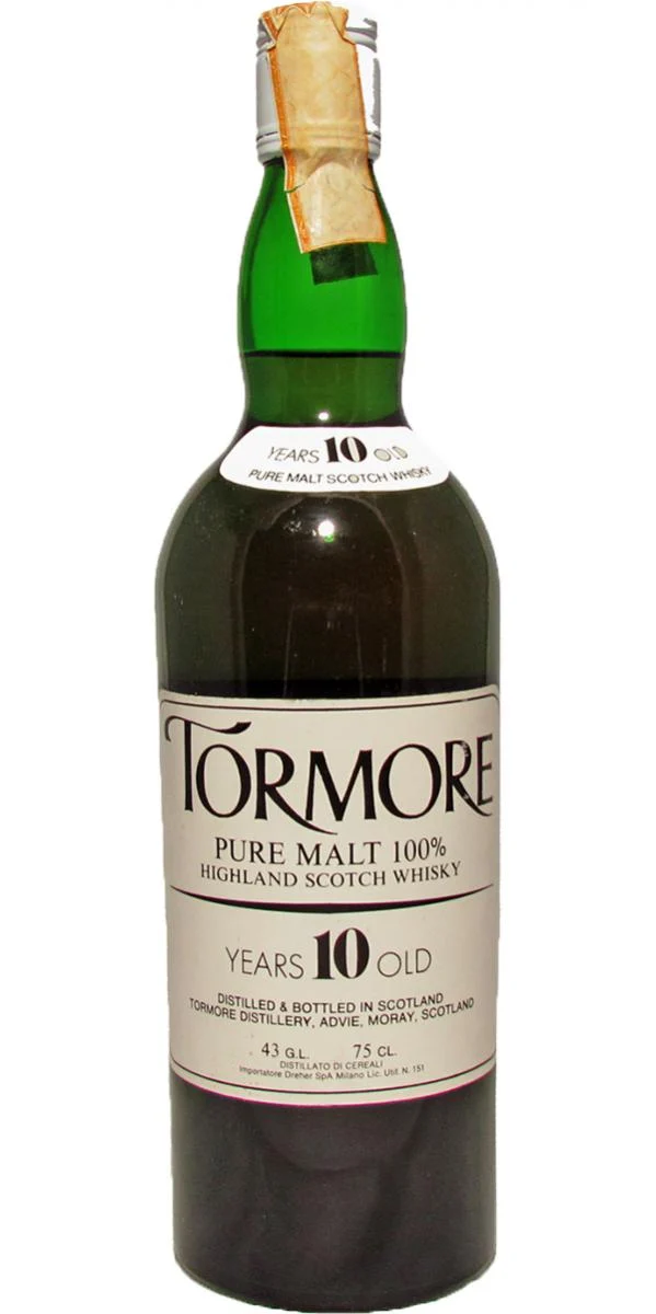 Tormore 10 Year Old 1970 Italian Import Single Malt Scotch Whisky - Whiskey