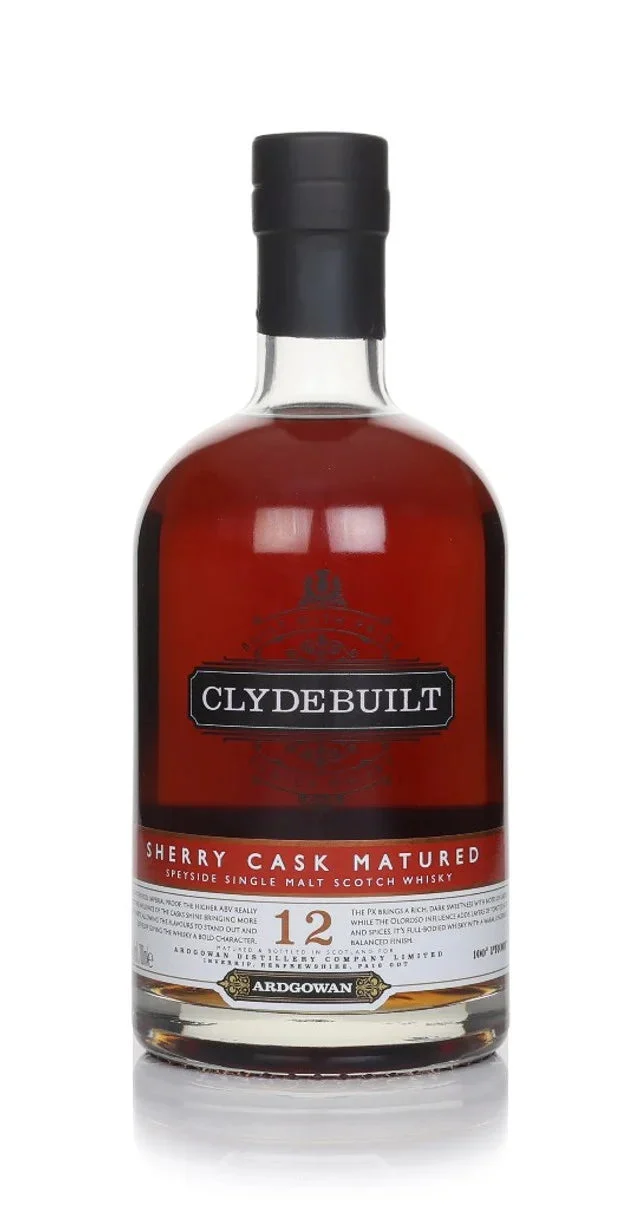 Clydebuilt 12 Year Old Sherry 100 Proof (Ardgowan) Single Malt Scotch Whisky | 700ML - Whiskey
