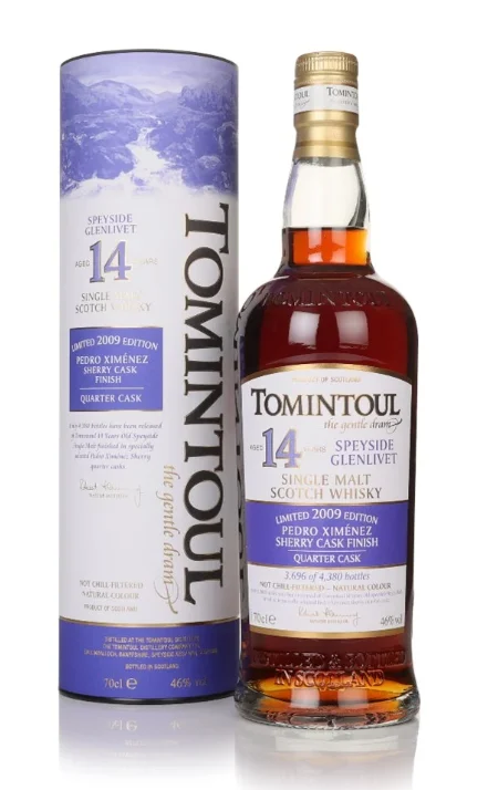 Tomintoul 14 Year Old 2009 PX Sherry Quarter Cask Finish Single Malt Scotch Whisky | 700ML - Whiskey