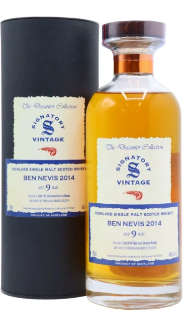 Ben Nevis Signatory Ibisco Decanter 9 Year Old 2014 Vintage Highland Single Malt Scotch Whisky | 700ML - Whiskey