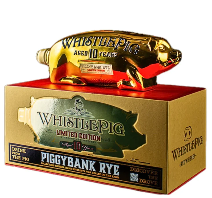 WhistlePig Piggybank Gold Limited Edition 10 Year Old Straight Rye Whiskey