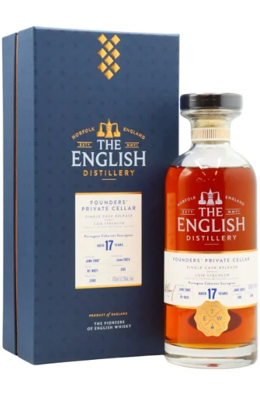 The English Founders Private Cellar Single Cabernet Sauvignon Cask 17 Year Old 2007 Vintage Scotch Whisky | 700ML - Whiskey