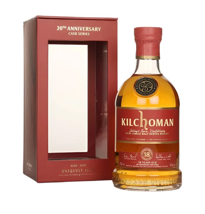 Kilchoman 18 Year Old Bourbon Cask Matured 20th Anniversary Series Single Malt Scotch Whisky | 700ML - Whiskey