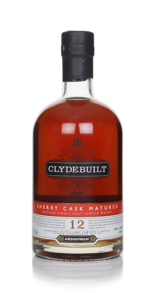 Clydebuilt 12 Year Old Sherry Cask Matured (Ardgowan) Single Malt Scotch Whisky | 700ML - Whiskey