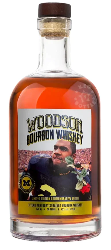 Woodson University of Michigan Charles Woodson Rose In Mouth Limited Edition Commemorative Bourbon Whiskey