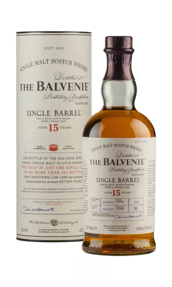 Balvenie 15 Year Old Single Barrel #2802 1995 Single Malt Scotch Whisky | 700ML - Whiskey