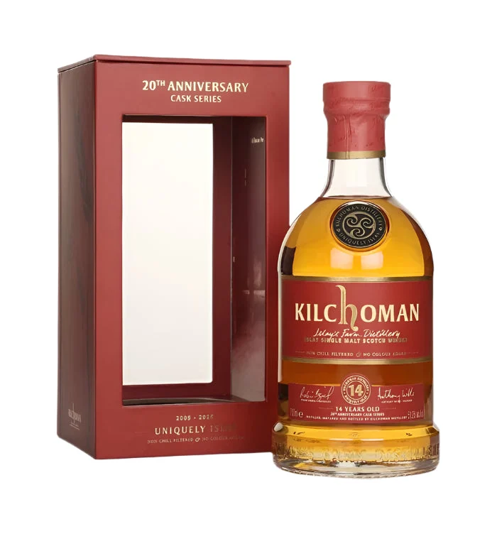 Kilchoman 14 Year Old Bourbon Cask Matured 20th Anniversary Series Single Malt Scotch Whisky | 700ML - Whiskey