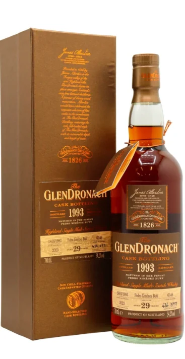 Glendronach Single Cask #6346 29 Year Old 1993 Vintage Single Malt Scotch Whisky | 700ML - Whiskey