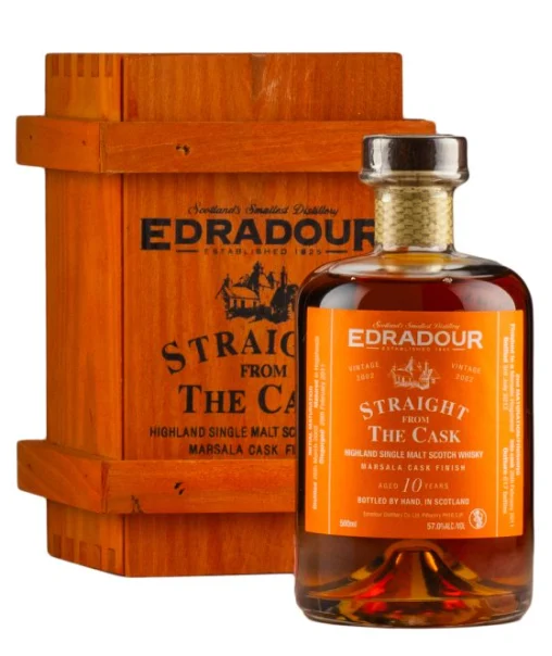 Edradour 10 Year Old Straight From The Cask Marsala Finish 2002 Single Malt Scotch Whisky | 500ML - Whiskey