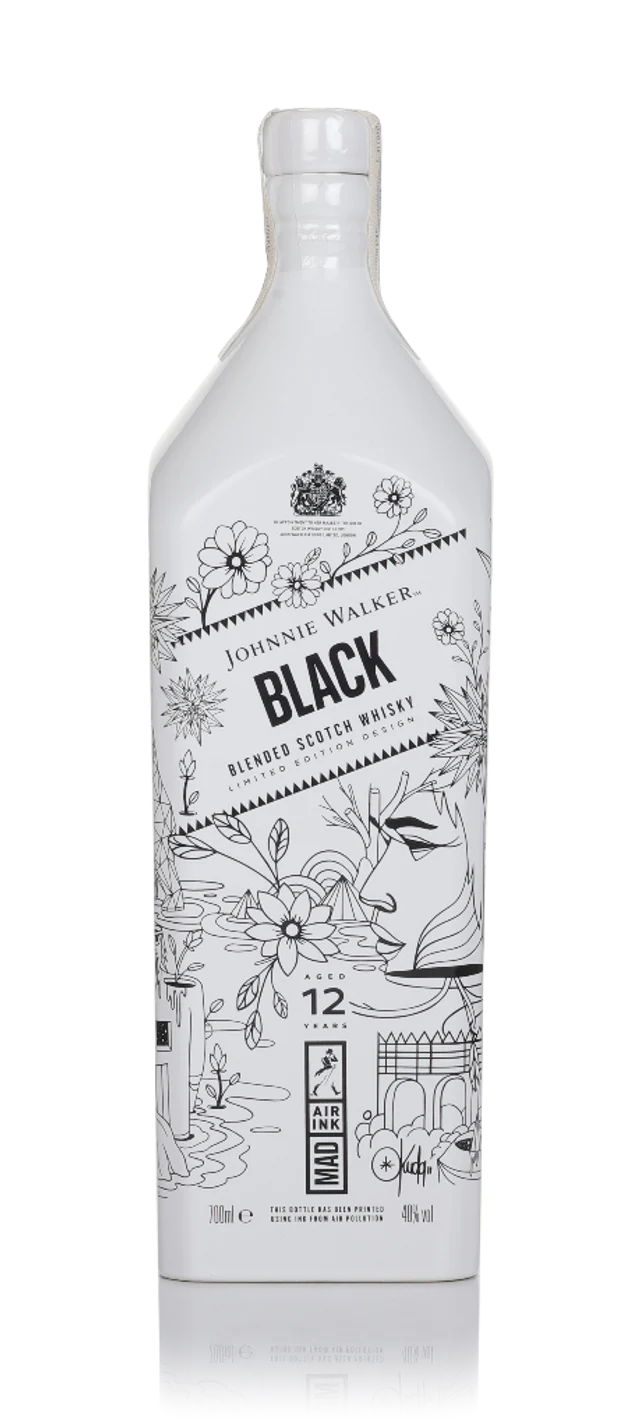 Johnnie Walker Black Label 12 Year Old - Air Ink Madrid Edition Blended Scotch Whisky | 700ML
