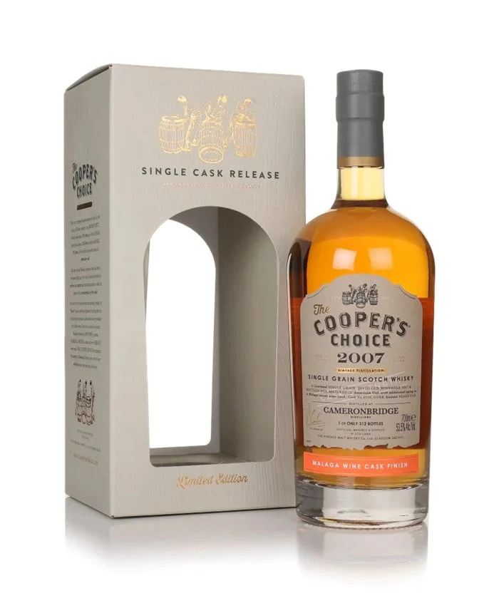 Cameronbridge 16 Year Old 2007 Cask #0770 The Cooper's Choice Single Grain Scotch Whisky | 700ML - Whiskey