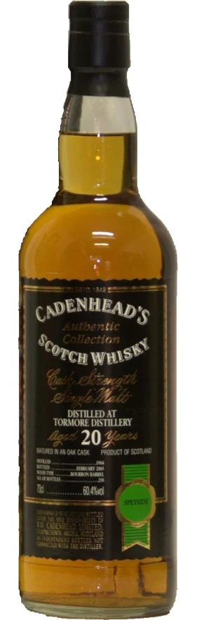 Cadenhead Tormore 20 Year Old 1984 Authentic Collection Single Malt Scotch Whisky | 700ML - Whiskey