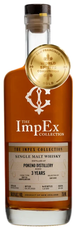 The Impex Collection Pokeno Distillery New Zealand 3 Year Old Single Malt Whiskey
