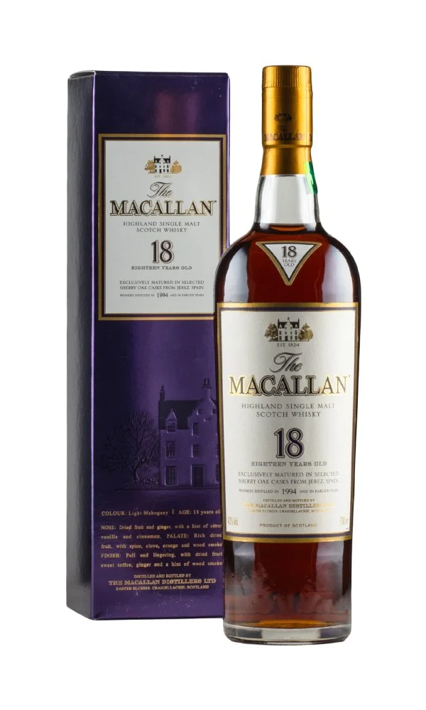 Macallan 18 Year Old Sherry Oak 1994 Single Highland Malt Scotch Whisky | 700ML - Whiskey