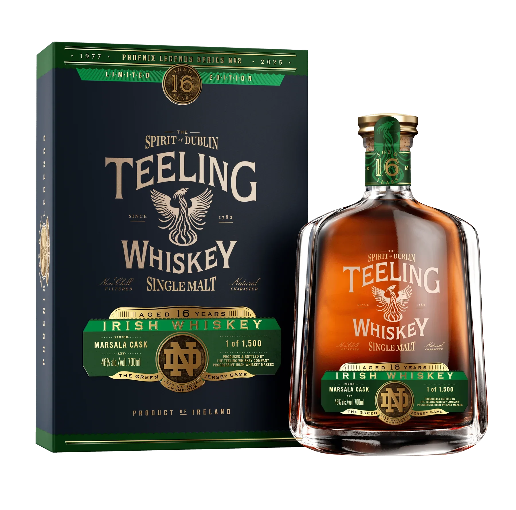 Teeling Notre Dame Phoenix Legends Series #02 16 Year Old Single Malt Irish Whiskey