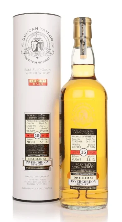 Invergordon 15 Year Old 2009 Cask #52900498 Rare Auld Duncan Taylor Grain Scotch Whisky | 700ML - Whiskey