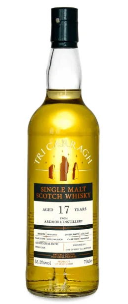 Tri Carragh Ardmore 17 Year Old Refill Bourbon Barrel Single Malt Scotch Whisky | 700ML - Whiskey
