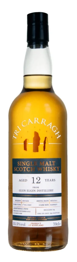 Tri Carragh Glen Elgin 12 Year Old 1st Fill Tawny Port Barrique Single Malt Scotch Whisky | 700ML - Whiskey