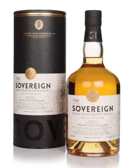 Strathclyde 34 Year Old 1990 Cask #20243 The Sovereign Hunter Laing Single Grain Scotch Whisky | 700ML - Whiskey