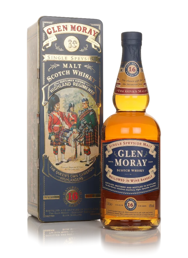Glen Moray 16 Year Old - Highland Regiments The Queen's Own Cameron Highlanders - 1990s Single Malt Scotch Whisky | 700ML