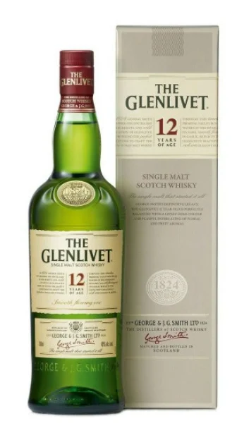 Glenlivet 12 Year Old Speyside Single Malt Scotch Whisky | 1L - Whiskey