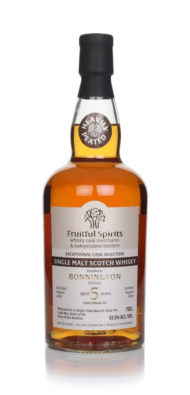 Bonnington Peated 5 Year Old 2020 Cask #2020.0776 - Fruitful Spirits Single Malt Scotch Whisky | 700ML