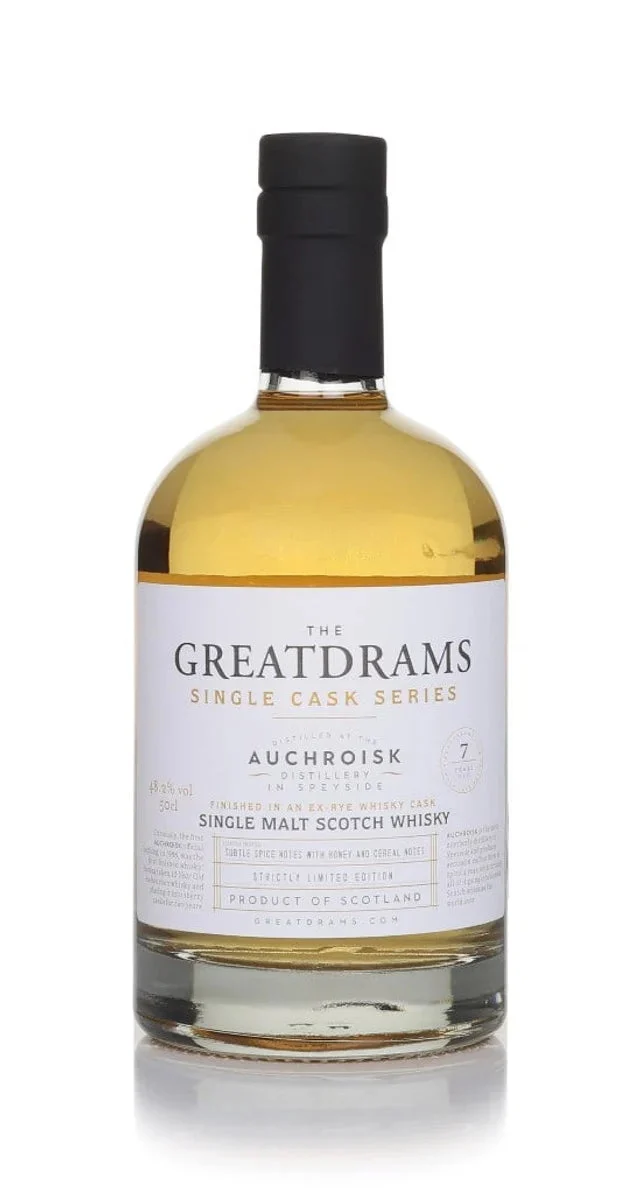 Auchroisk 7 Year Old Rye Cask - Rare Cask Series (GreatDrams) Single Malt Scotch Whisky | 500ML