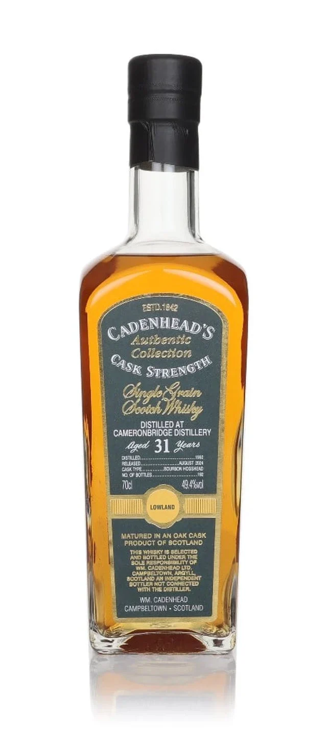 Cameronbridge 31 Year Old 1992 - Cadenhead's Authentic Collection Single Grain Scotch Whisky | 700ML