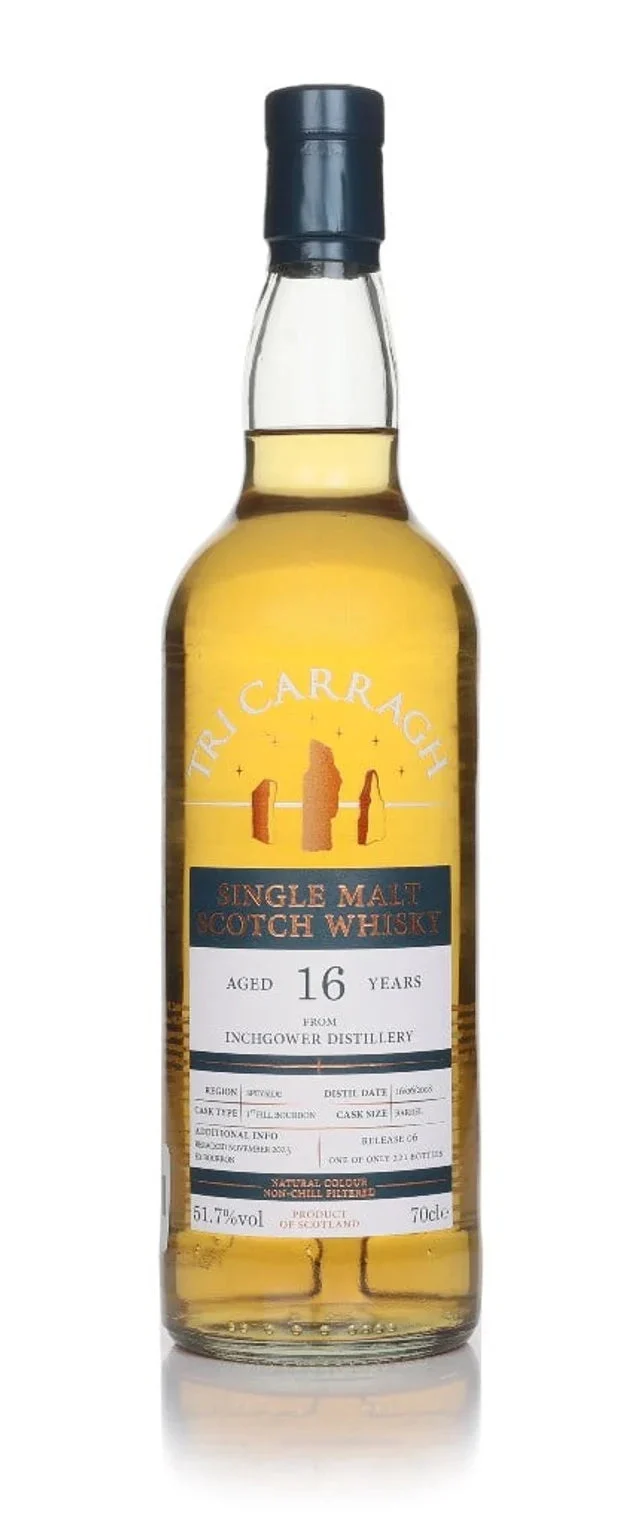 Inchgower 16 Year Old 2008 (Tri Carragh) Single Malt Scotch Whisky | 700ML - Whiskey