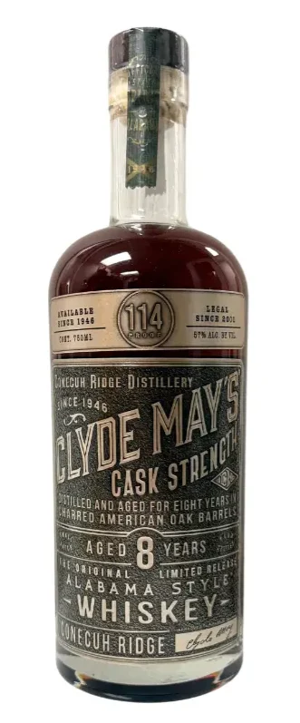 Clyde May's 8 Year Old Cask Strength 114 Proof Alabama Whiskey