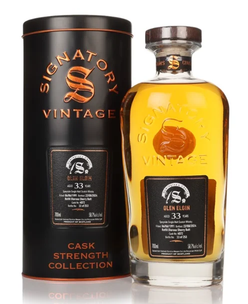 Glen Elgin 33 Year Old 1991 Cask #4072 Cask Strength Collection Signatory Single Malt Scotch Whisky | 700ML - Whiskey