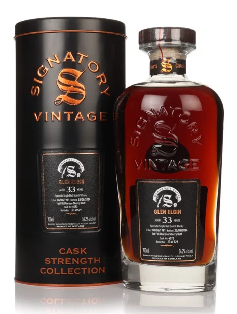 Glen Elgin 33 Year Old 1991 Cask #4073 Cask Strength Collection Signatory Single Malt Scotch Whisky | 700ML - Whiskey