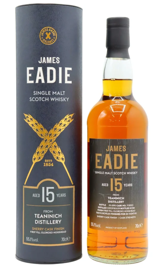Teaninich James Eadie Oloroso Cask Matured 15 Year Old 2009 Vintage Single Malt Scotch Whisky | 700ML - Whiskey