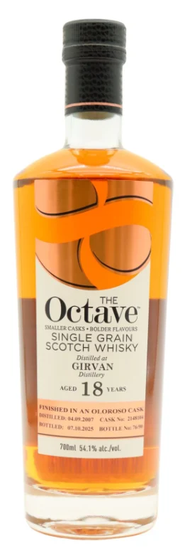 Girvan The Octave - Single Oloroso Sherry Cask #2148104 18 Year Old · 2007 Vintage Single Grain Scotch Whisky | 700ML