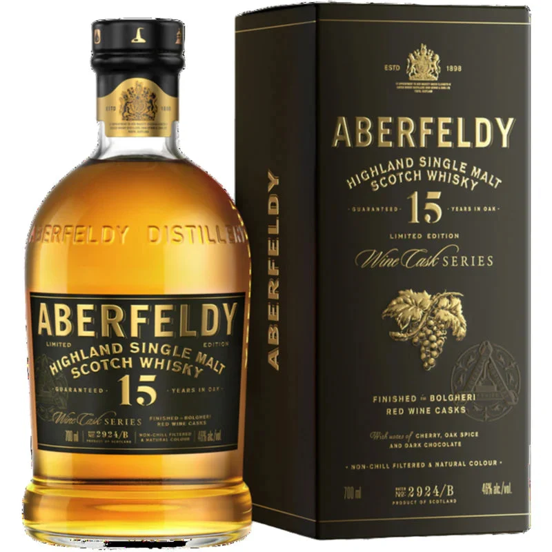 Aberfeldy | 15 Year Old | Bolgheri Red Wine Cask Single Malt Scotch Whisky | Limited Edition | 700ML - Whiskey