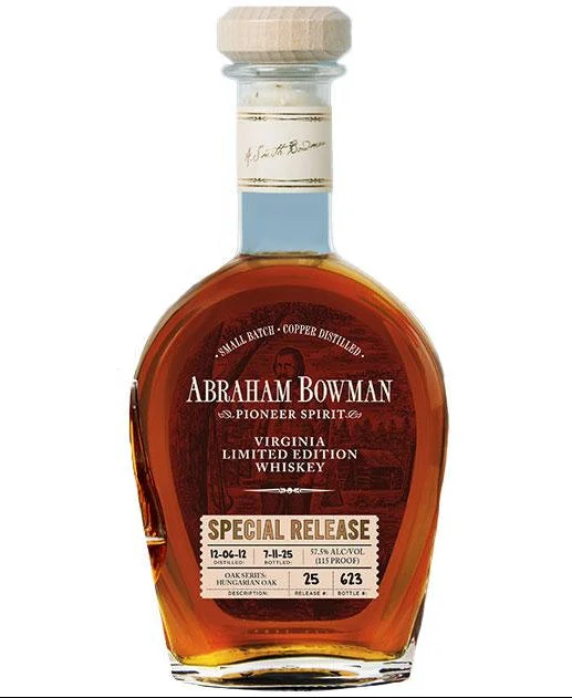 Abraham Bowman Oak Series | 12 Year Old Hungarian Oak | Straight Bourbon Whiskey | 2025 Special Release