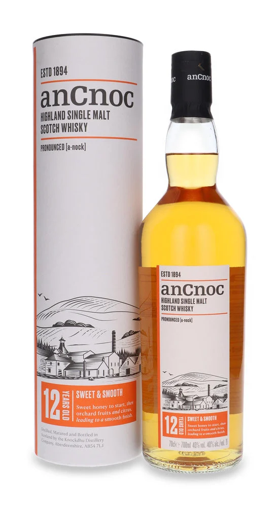 anCnoc 12 Year Old Sweet & Smooth Single Malt Scotch Whisky | 700ML - Whiskey
