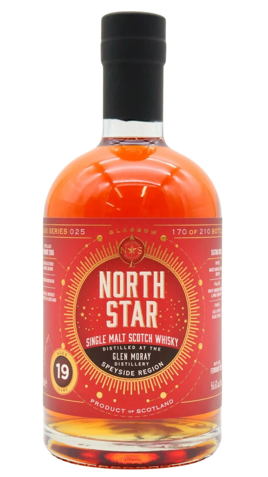 Glen Moray North Star Single Cask Whisky 19 Year Old Single Malt Scotch Whisky | 700ML - Whiskey
