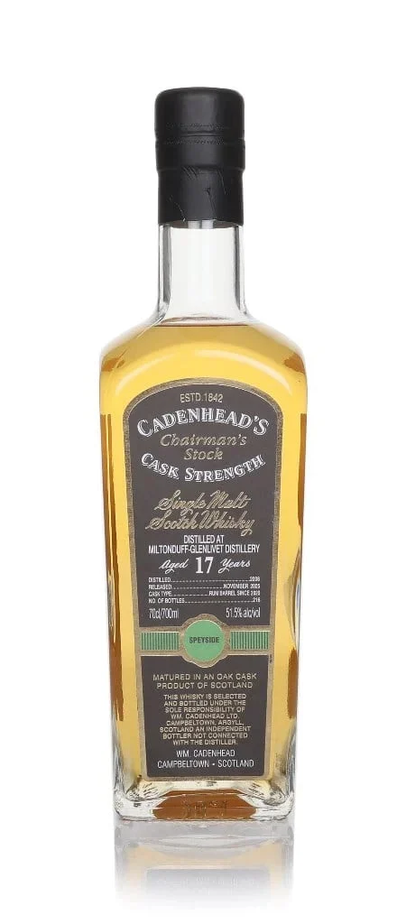 Miltonduff 17 Year Old 2008 - Cadenhead's Chairman's Stock Single Malt Scotch Whisky | 700ML