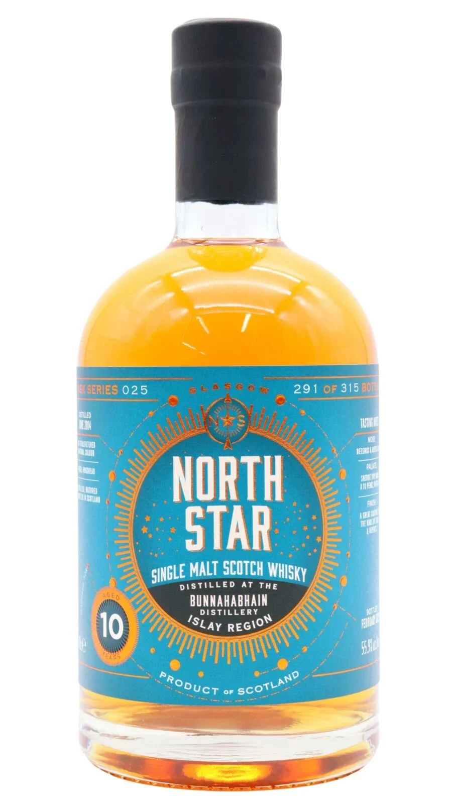 Bunnahabhain North Star Single Cask Whisky 10 Year Old Single Malt Scotch Whisky | 700ML - Whiskey